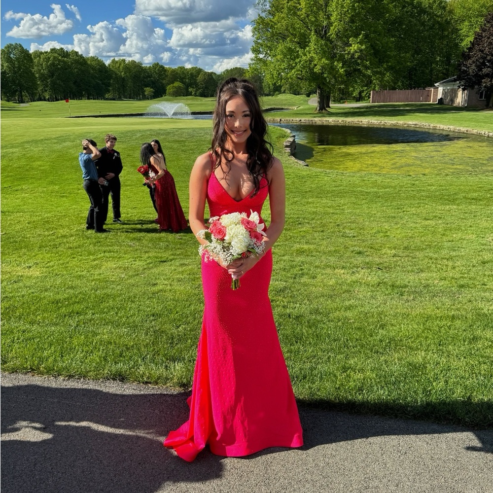 Sherri Hill Coral Pink Prom Dress